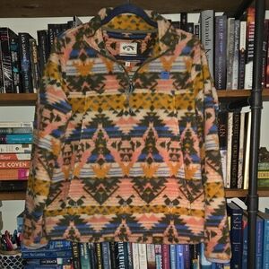Billabong Multicolor Sherpa Aztec Fleece 1/4 Zip Pullover